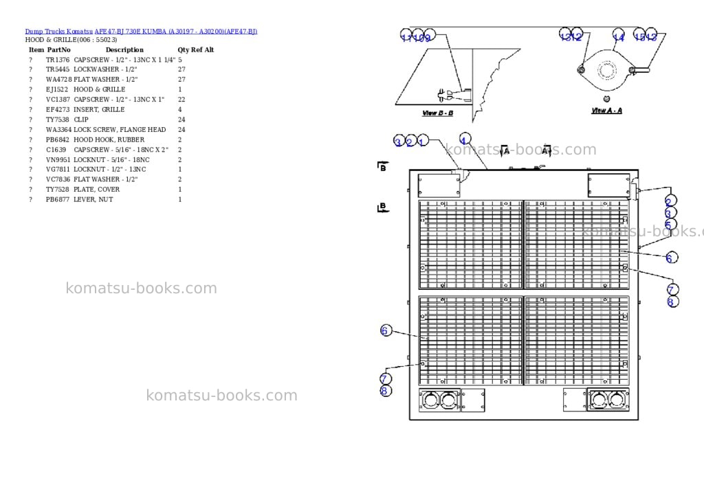 Komatsu afe47-bj 730e kumba a30197 - a30200 Parts catalog cover Page 3 Komatsu afe47-bj 730e kumba a30197 - a30200 Parts catalog cover Page 3