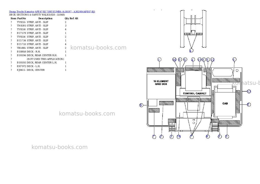 Komatsu afe47-bj 730e kumba a30197 - a30200 Parts catalog cover Page 9 Komatsu afe47-bj 730e kumba a30197 - a30200 Parts catalog cover Page 9