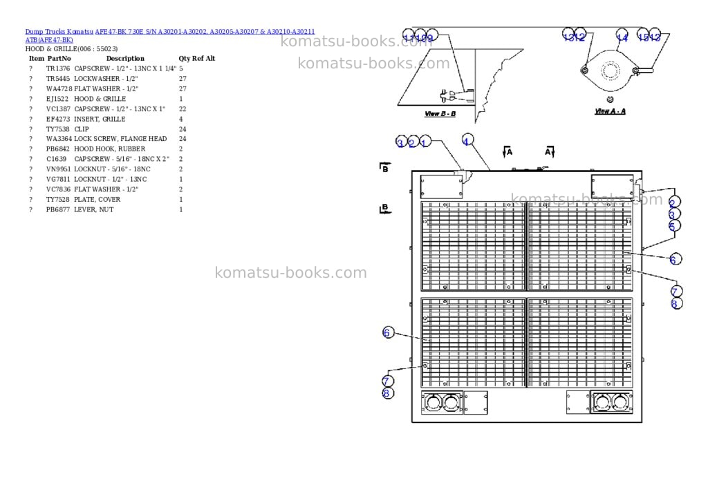 Komatsu afe47-bk 730e s/n a30201-a30202, a30205-a30207 & a30210-a30211 atb Parts catalog cover Page 3 Komatsu afe47-bk 730e s/n a30201-a30202, a30205-a30207 & a30210-a30211 atb Parts catalog cover Page 3