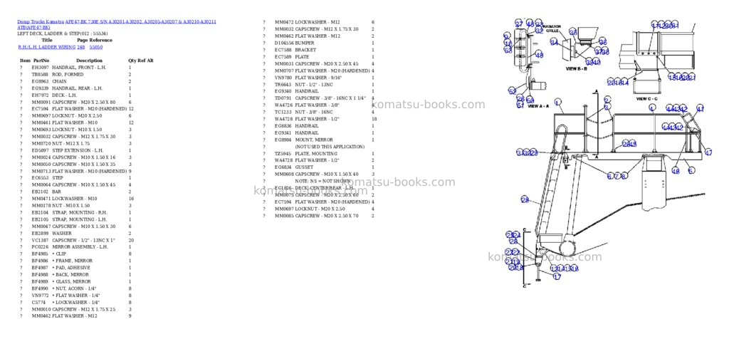 Komatsu afe47-bk 730e s/n a30201-a30202, a30205-a30207 & a30210-a30211 atb Parts catalog cover Page 6 Komatsu afe47-bk 730e s/n a30201-a30202, a30205-a30207 & a30210-a30211 atb Parts catalog cover Page 6