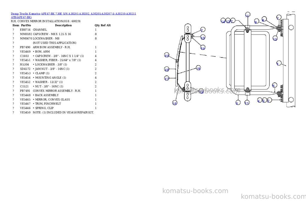 Komatsu afe47-bk 730e s/n a30201-a30202, a30205-a30207 & a30210-a30211 atb Parts catalog cover Page 8 Komatsu afe47-bk 730e s/n a30201-a30202, a30205-a30207 & a30210-a30211 atb Parts catalog cover Page 8