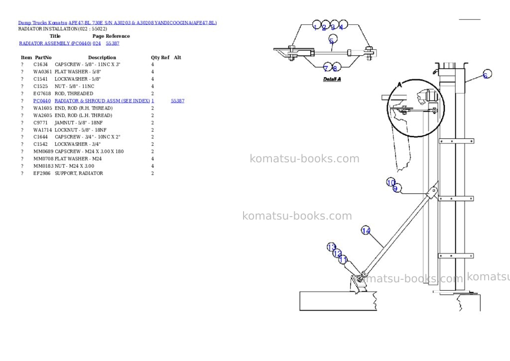 Komatsu afe47-bl 730e s/n a30203 & a30208 yandicoogina Parts catalog cover Page 10 Komatsu afe47-bl 730e s/n a30203 & a30208 yandicoogina Parts catalog cover Page 10