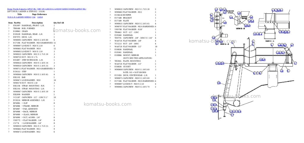 Komatsu afe47-bl 730e s/n a30203 & a30208 yandicoogina Parts catalog cover Page 6 Komatsu afe47-bl 730e s/n a30203 & a30208 yandicoogina Parts catalog cover Page 6