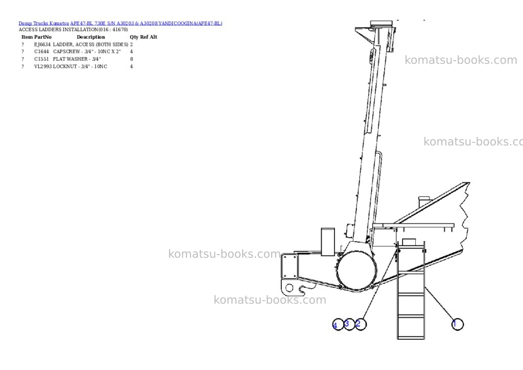 Komatsu afe47-bl 730e s/n a30203 & a30208 yandicoogina Parts catalog cover Page 7 Komatsu afe47-bl 730e s/n a30203 & a30208 yandicoogina Parts catalog cover Page 7