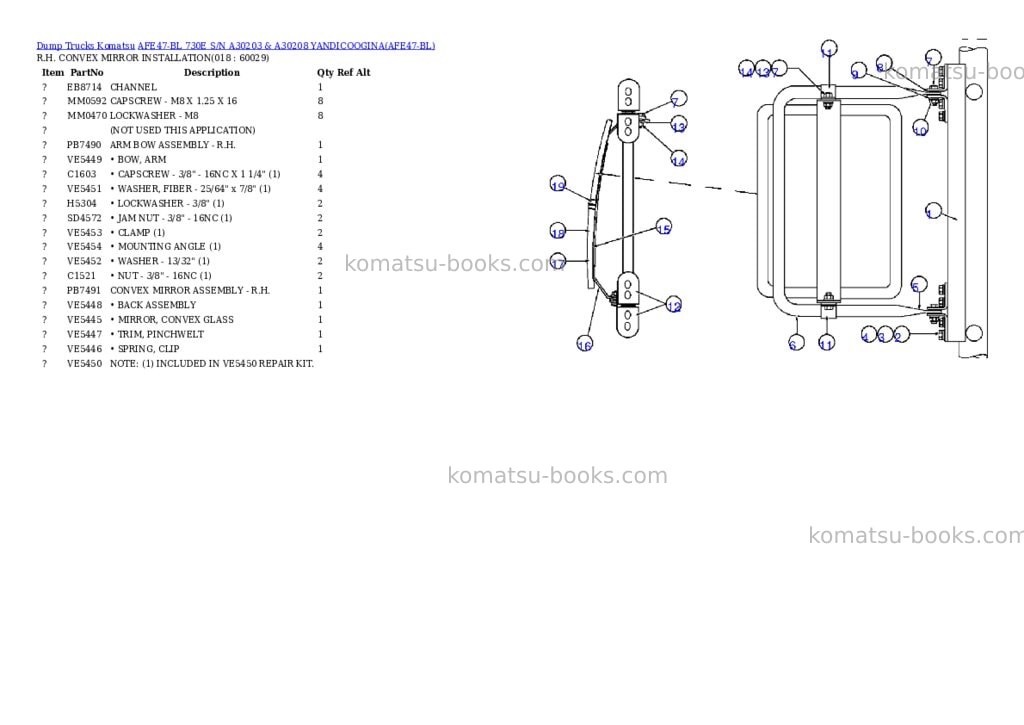 Komatsu afe47-bl 730e s/n a30203 & a30208 yandicoogina Parts catalog cover Page 8 Komatsu afe47-bl 730e s/n a30203 & a30208 yandicoogina Parts catalog cover Page 8