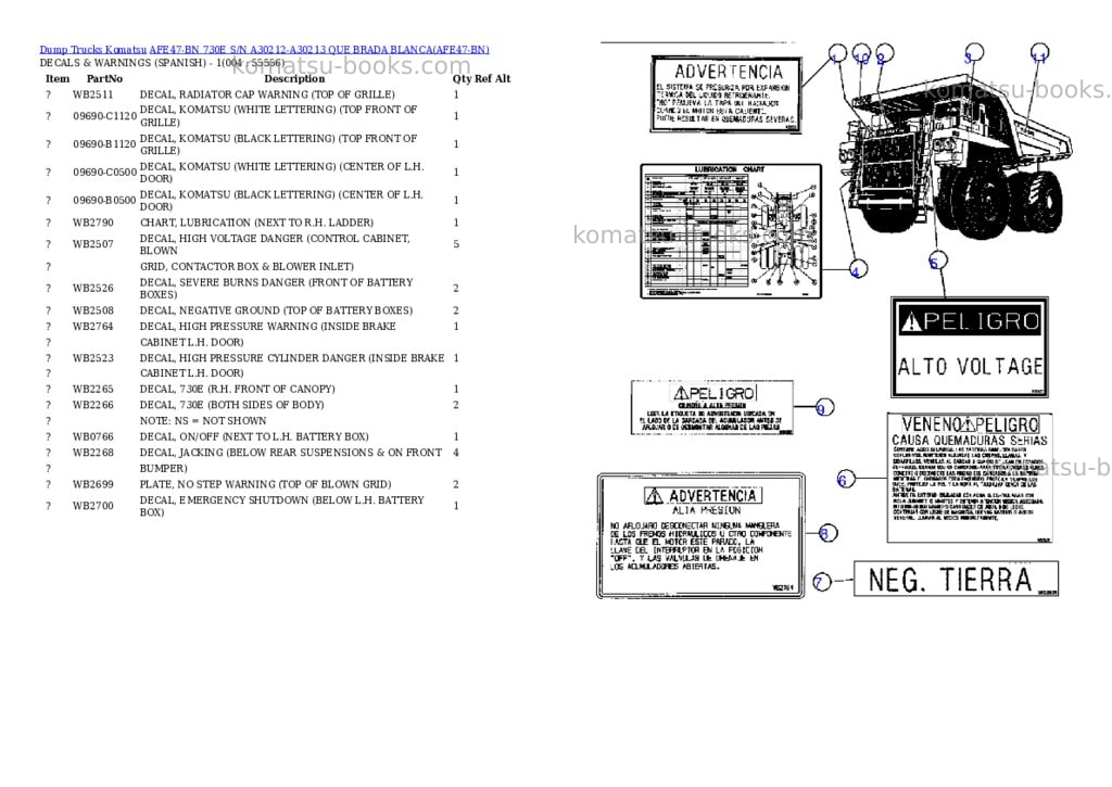Komatsu afe47-bn 730e s/n a30212-a30213 que brada blanca Parts catalog cover Page 2 Komatsu afe47-bn 730e s/n a30212-a30213 que brada blanca Parts catalog cover Page 2