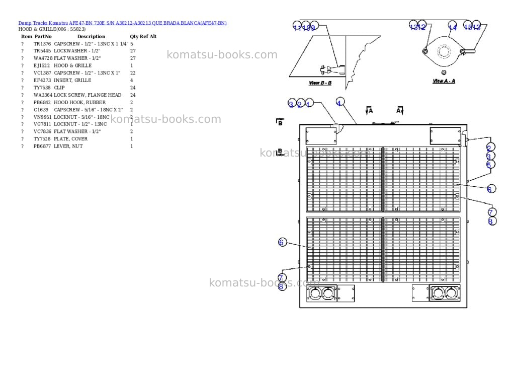 Komatsu afe47-bn 730e s/n a30212-a30213 que brada blanca Parts catalog cover Page 3 Komatsu afe47-bn 730e s/n a30212-a30213 que brada blanca Parts catalog cover Page 3
