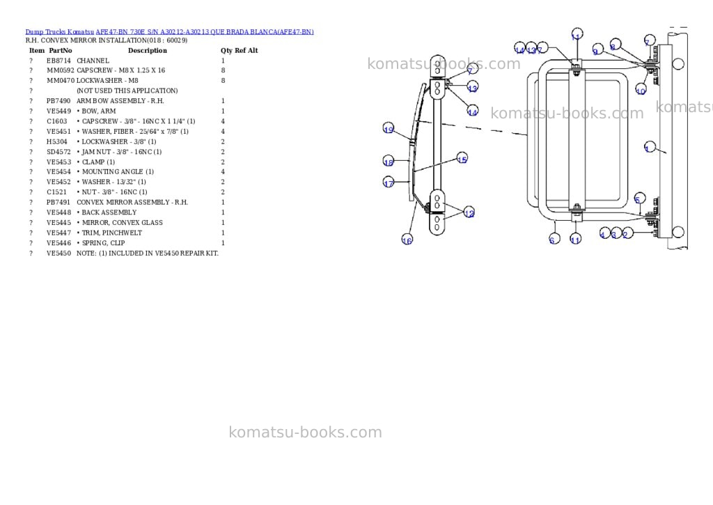 Komatsu afe47-bn 730e s/n a30212-a30213 que brada blanca Parts catalog cover Page 8 Komatsu afe47-bn 730e s/n a30212-a30213 que brada blanca Parts catalog cover Page 8