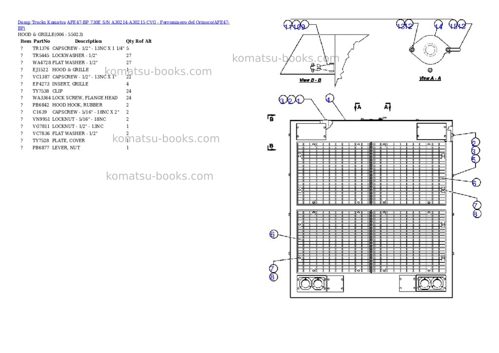 Komatsu afe47-bp 730e s/n a30214-a30215 cvg - ferrominero del orinoco Parts catalog cover Page 3 Komatsu afe47-bp 730e s/n a30214-a30215 cvg - ferrominero del orinoco Parts catalog cover Page 3