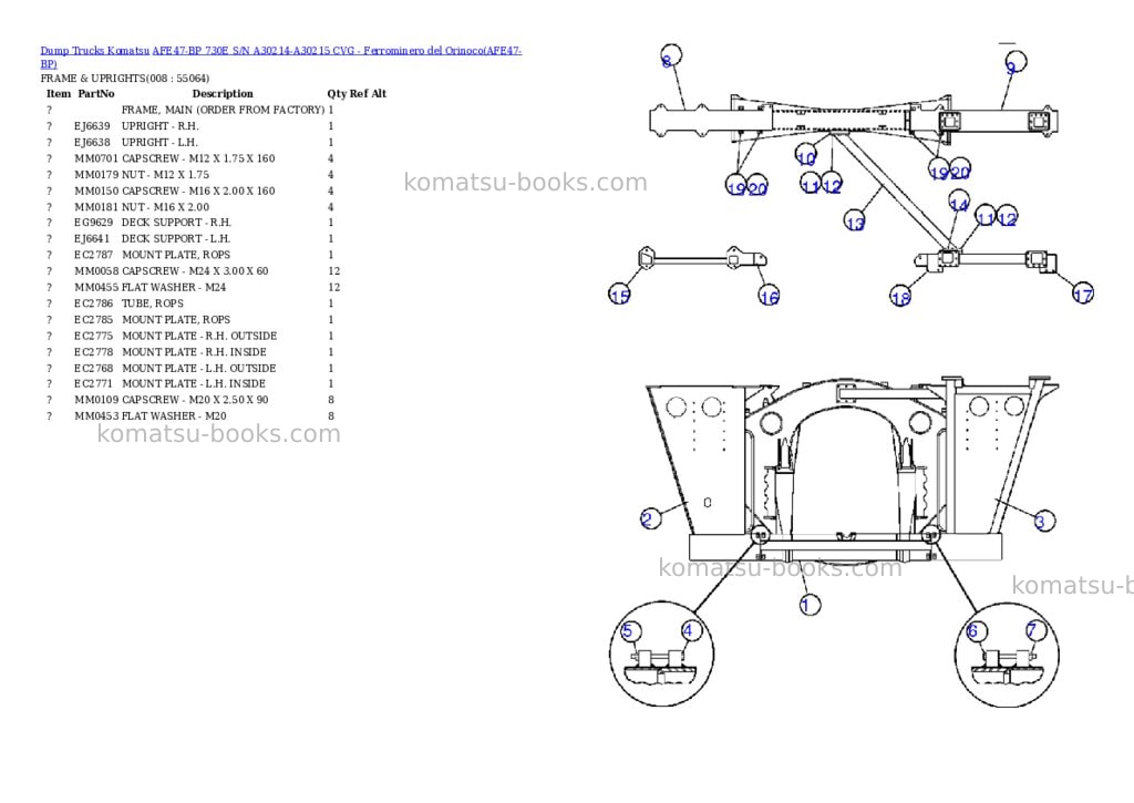 Komatsu afe47-bp 730e s/n a30214-a30215 cvg - ferrominero del orinoco Parts catalog cover Page 4 Komatsu afe47-bp 730e s/n a30214-a30215 cvg - ferrominero del orinoco Parts catalog cover Page 4