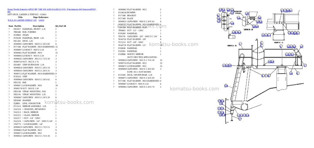 Komatsu afe47-bp 730e s/n a30214-a30215 cvg - ferrominero del orinoco Parts catalog cover Page 6 Komatsu afe47-bp 730e s/n a30214-a30215 cvg - ferrominero del orinoco Parts catalog cover Page 6