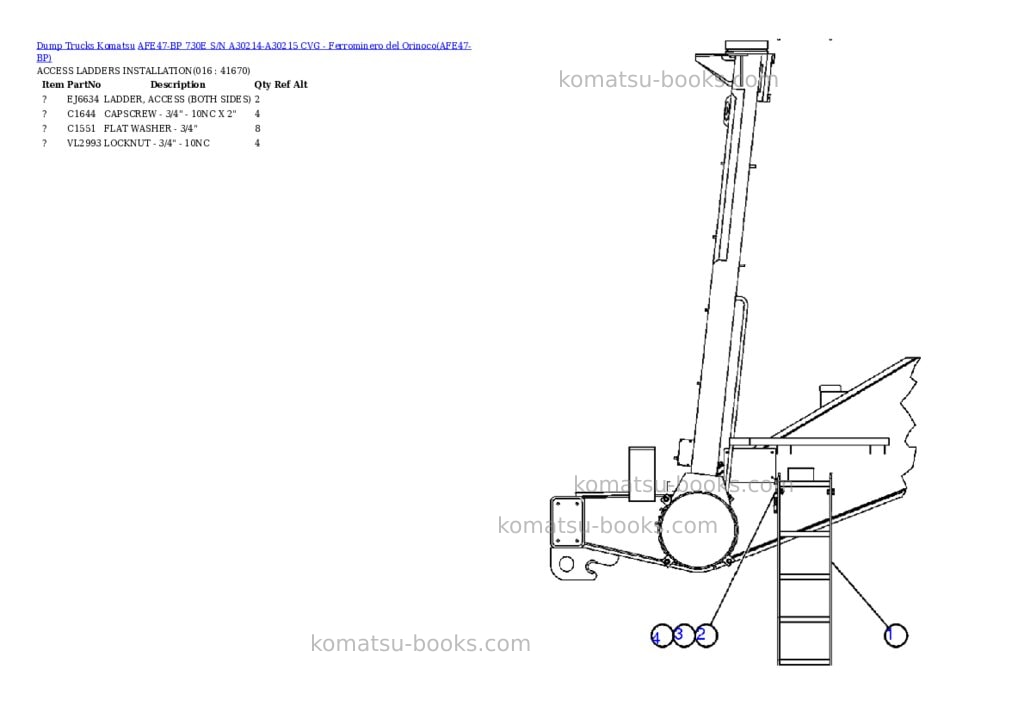 Komatsu afe47-bp 730e s/n a30214-a30215 cvg - ferrominero del orinoco Parts catalog cover Page 7 Komatsu afe47-bp 730e s/n a30214-a30215 cvg - ferrominero del orinoco Parts catalog cover Page 7