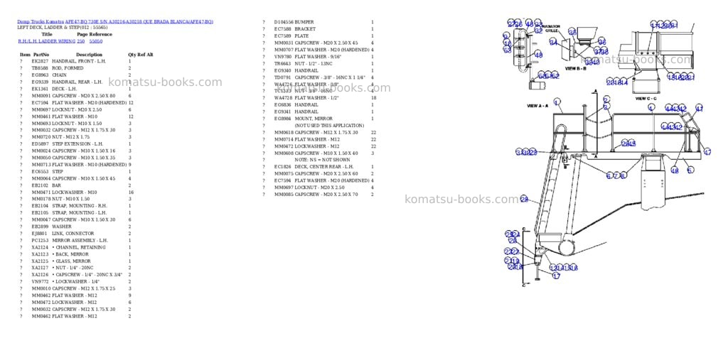 Komatsu afe47-bq 730e s/n a30216-a30218 que brada blanca Parts catalog cover Page 6 Komatsu afe47-bq 730e s/n a30216-a30218 que brada blanca Parts catalog cover Page 6
