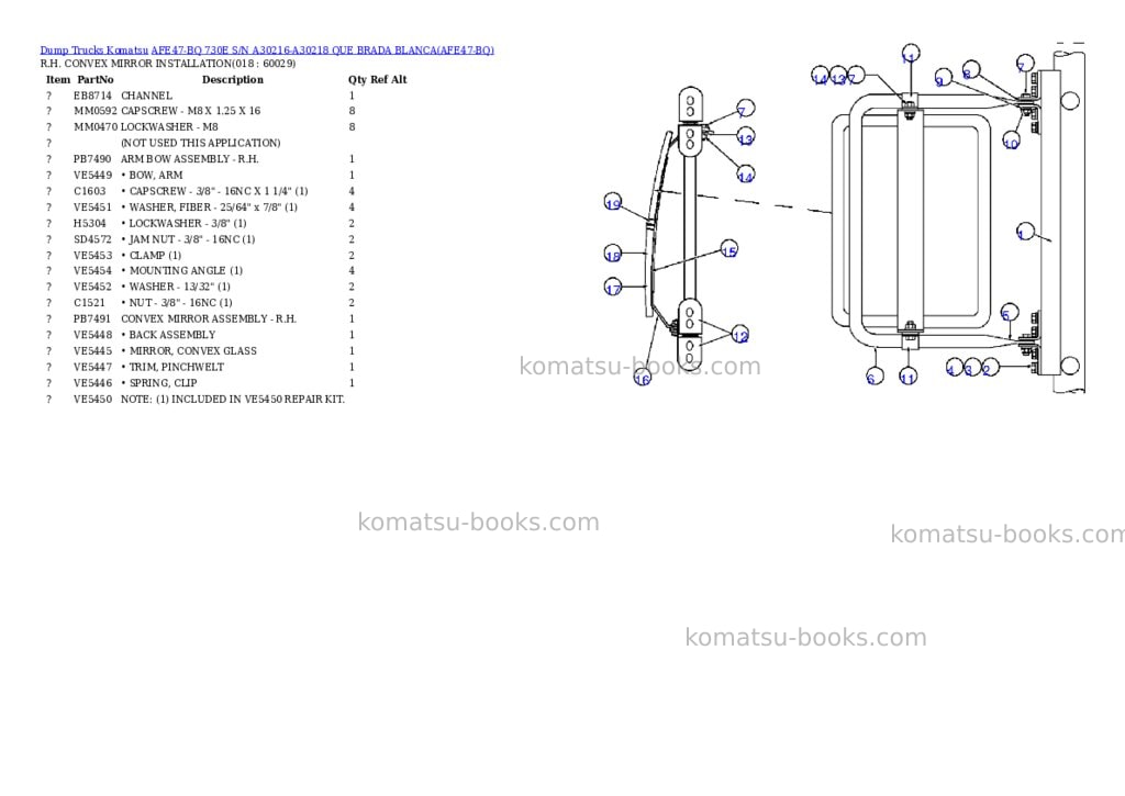 Komatsu afe47-bq 730e s/n a30216-a30218 que brada blanca Parts catalog cover Page 8 Komatsu afe47-bq 730e s/n a30216-a30218 que brada blanca Parts catalog cover Page 8