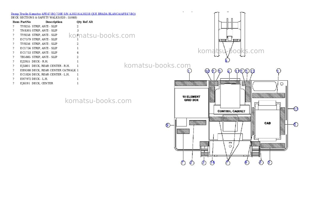 Komatsu afe47-bq 730e s/n a30216-a30218 que brada blanca Parts catalog cover Page 9 Komatsu afe47-bq 730e s/n a30216-a30218 que brada blanca Parts catalog cover Page 9