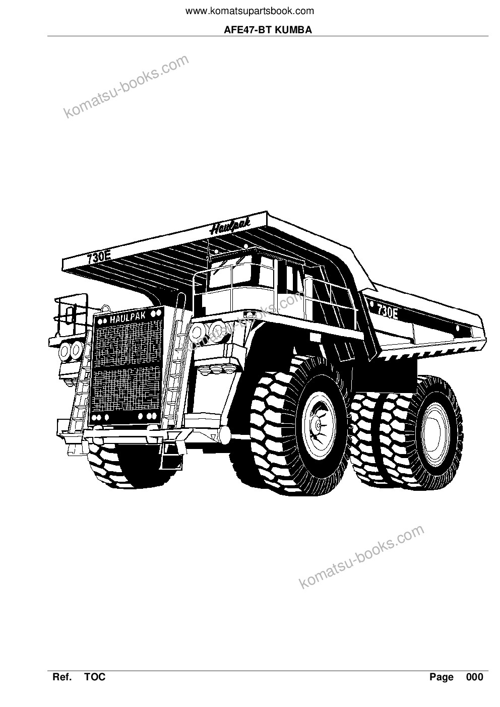 Komatsu afe47-bt 730e kumba a30225 - a30226 Catalogue de pièces couverture