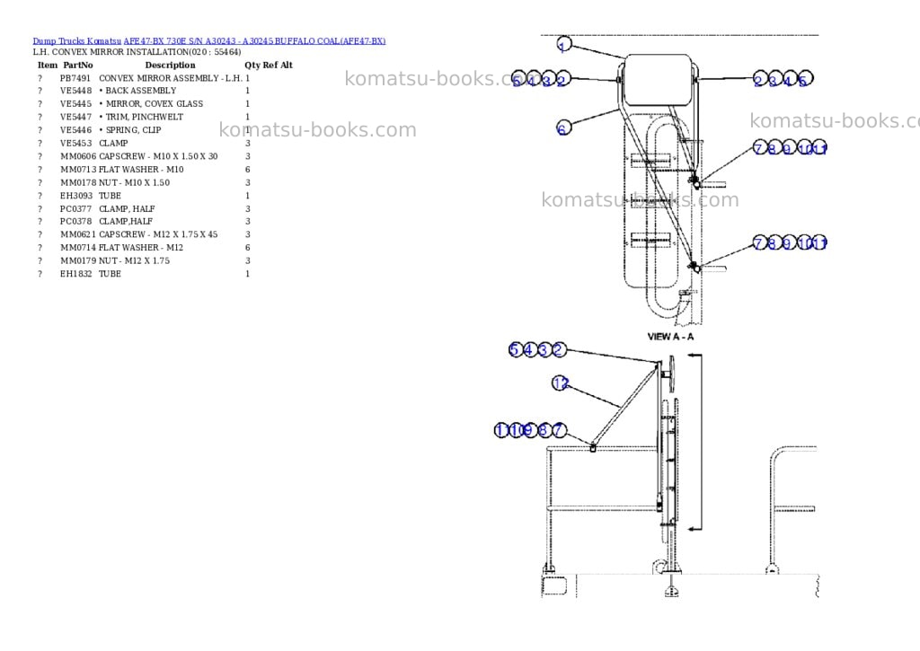 Komatsu afe47-bx 730e s/n a30243 - a30245 buffalo coal Parts catalog cover Page 9 Komatsu afe47-bx 730e s/n a30243 - a30245 buffalo coal Parts catalog cover Page 9