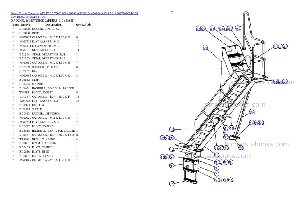 Komatsu afe47-cc 730e s/n a30261-a30262 & a30264-a30268 & a30270 golding contractors Parts catalog cover Page 5 Komatsu afe47-cc 730e s/n a30261-a30262 & a30264-a30268 & a30270 golding contractors Parts catalog cover Page 5