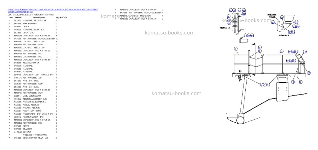 Komatsu afe47-cc 730e s/n a30261-a30262 & a30264-a30268 & a30270 golding contractors Parts catalog cover Page 7 Komatsu afe47-cc 730e s/n a30261-a30262 & a30264-a30268 & a30270 golding contractors Parts catalog cover Page 7