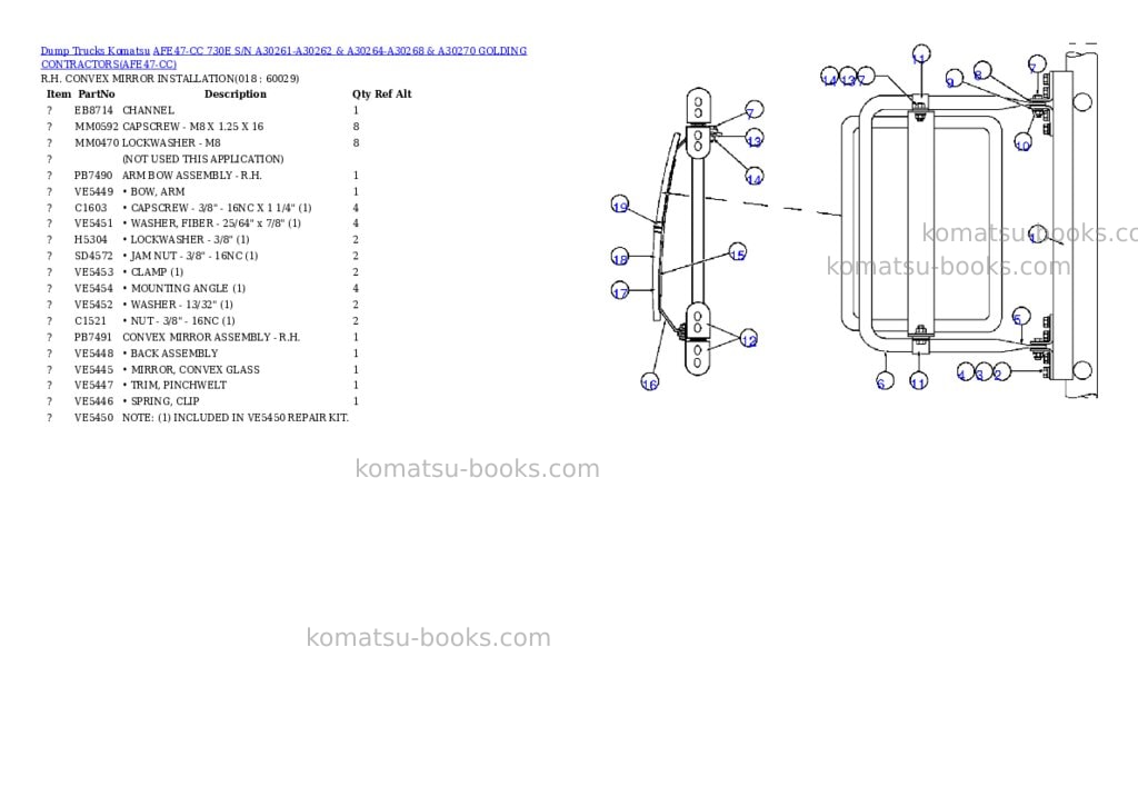 Komatsu afe47-cc 730e s/n a30261-a30262 & a30264-a30268 & a30270 golding contractors Parts catalog cover Page 9 Komatsu afe47-cc 730e s/n a30261-a30262 & a30264-a30268 & a30270 golding contractors Parts catalog cover Page 9