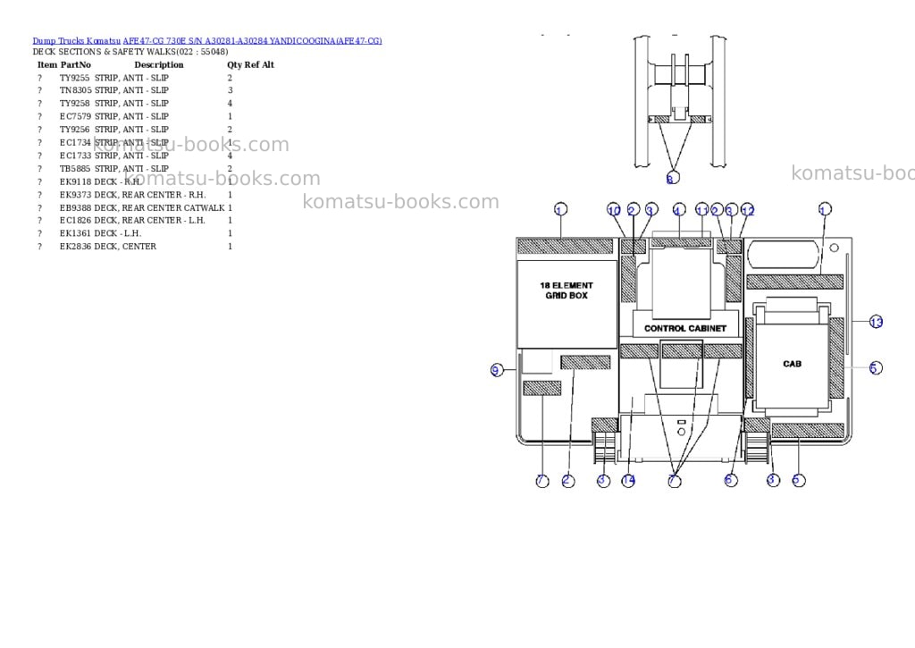 Komatsu afe47-cg 730e s/n a30281-a30284 yandicoogina Parts catalog cover Page 10 Komatsu afe47-cg 730e s/n a30281-a30284 yandicoogina Parts catalog cover Page 10