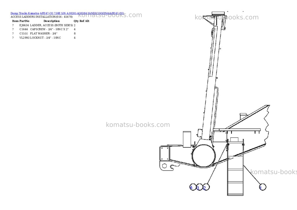 Komatsu afe47-cg 730e s/n a30281-a30284 yandicoogina Parts catalog cover Page 7 Komatsu afe47-cg 730e s/n a30281-a30284 yandicoogina Parts catalog cover Page 7