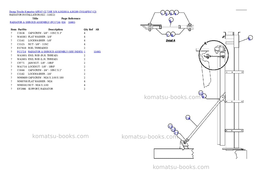 Komatsu afe47-cj 730e s/n a30288 & a30289 cvg Parts catalog cover Page 10