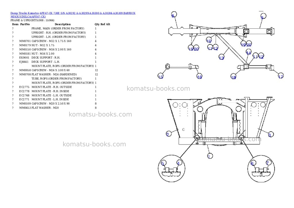 Komatsu afe47-ck 730e s/n a30292 & a30299-a30300 & a30304-a30309 barrick misquichilca Parts catalog cover Page 4 Komatsu afe47-ck 730e s/n a30292 & a30299-a30300 & a30304-a30309 barrick misquichilca Parts catalog cover Page 4