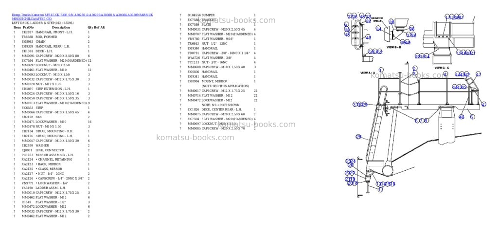 Komatsu afe47-ck 730e s/n a30292 & a30299-a30300 & a30304-a30309 barrick misquichilca Parts catalog cover Page 6 Komatsu afe47-ck 730e s/n a30292 & a30299-a30300 & a30304-a30309 barrick misquichilca Parts catalog cover Page 6