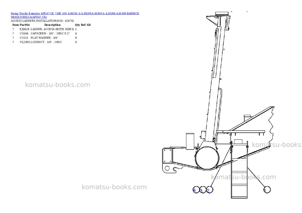 Komatsu afe47-ck 730e s/n a30292 & a30299-a30300 & a30304-a30309 barrick misquichilca Parts catalog cover Page 7 Komatsu afe47-ck 730e s/n a30292 & a30299-a30300 & a30304-a30309 barrick misquichilca Parts catalog cover Page 7