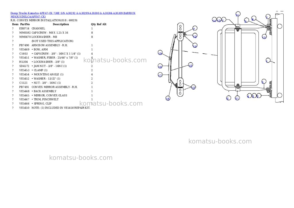 Komatsu afe47-ck 730e s/n a30292 & a30299-a30300 & a30304-a30309 barrick misquichilca Parts catalog cover Page 8 Komatsu afe47-ck 730e s/n a30292 & a30299-a30300 & a30304-a30309 barrick misquichilca Parts catalog cover Page 8