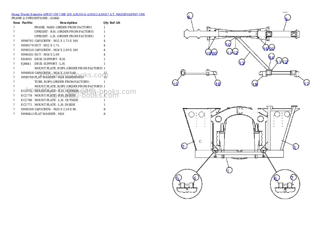 Komatsu afe47-cm 730e s/n a30310 & a30312-a30317 a.t. massey Parts catalog cover Page 4 Komatsu afe47-cm 730e s/n a30310 & a30312-a30317 a.t. massey Parts catalog cover Page 4