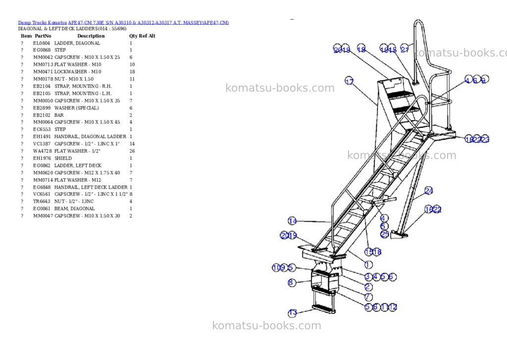 Komatsu afe47-cm 730e s/n a30310 & a30312-a30317 a.t. massey Parts catalog cover Page 7 Komatsu afe47-cm 730e s/n a30310 & a30312-a30317 a.t. massey Parts catalog cover Page 7