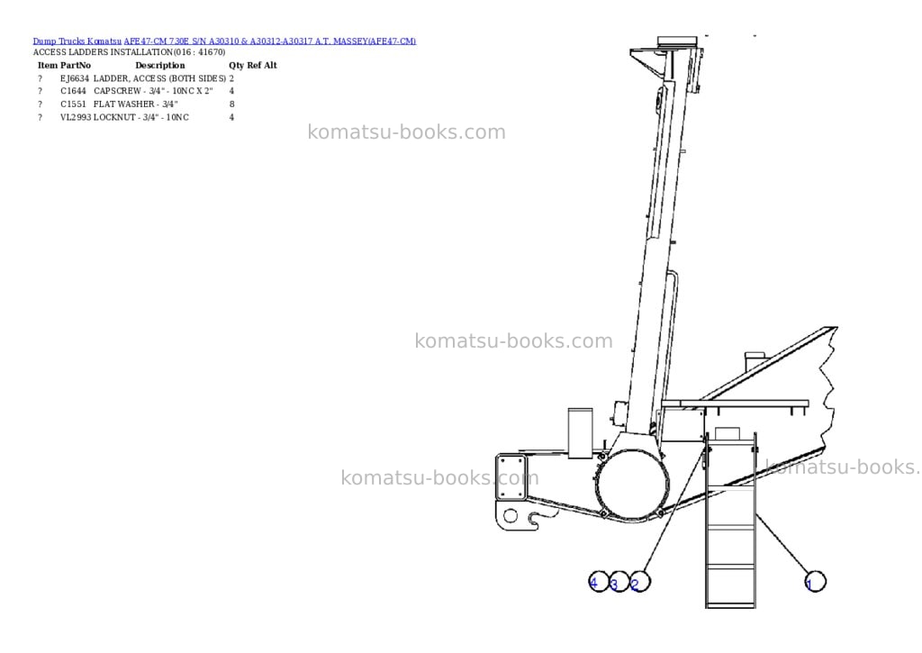 Komatsu afe47-cm 730e s/n a30310 & a30312-a30317 a.t. massey Parts catalog cover Page 8 Komatsu afe47-cm 730e s/n a30310 & a30312-a30317 a.t. massey Parts catalog cover Page 8