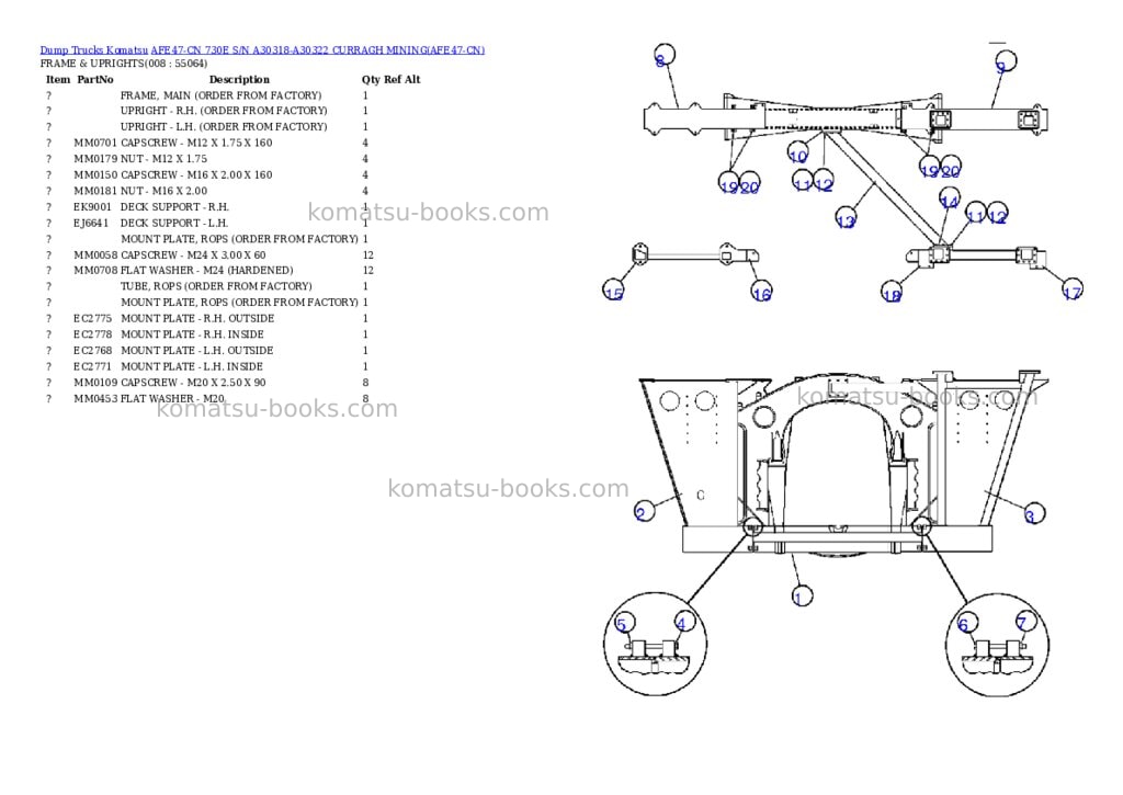 Komatsu afe47-cn 730e s/n a30318-a30322 curragh mining Parts catalog cover Page 4 Komatsu afe47-cn 730e s/n a30318-a30322 curragh mining Parts catalog cover Page 4