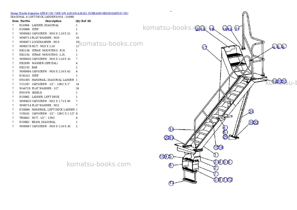 Komatsu afe47-cn 730e s/n a30318-a30322 curragh mining Parts catalog cover Page 7 Komatsu afe47-cn 730e s/n a30318-a30322 curragh mining Parts catalog cover Page 7