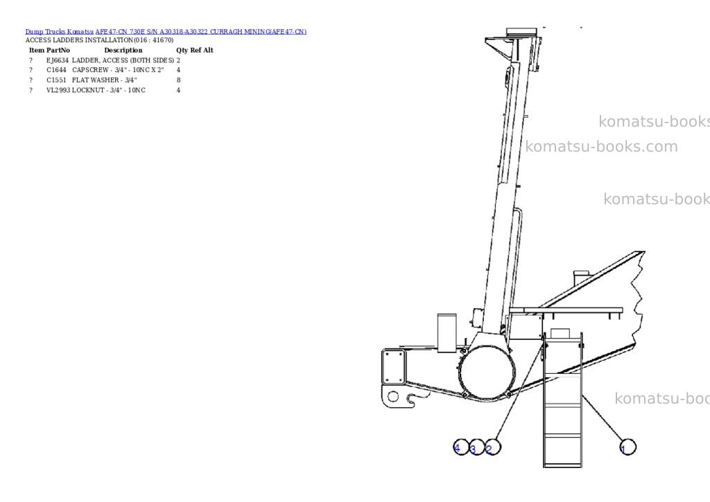 Komatsu afe47-cn 730e s/n a30318-a30322 curragh mining Parts catalog cover Page 8 Komatsu afe47-cn 730e s/n a30318-a30322 curragh mining Parts catalog cover Page 8