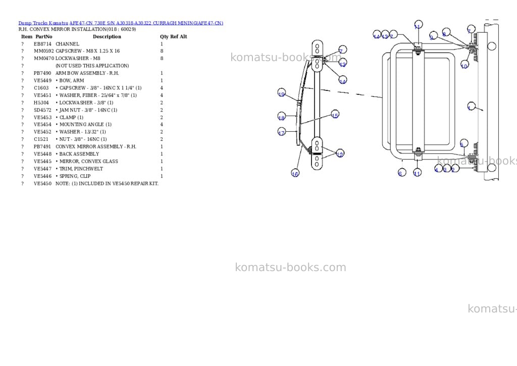 Komatsu afe47-cn 730e s/n a30318-a30322 curragh mining Parts catalog cover Page 9 Komatsu afe47-cn 730e s/n a30318-a30322 curragh mining Parts catalog cover Page 9