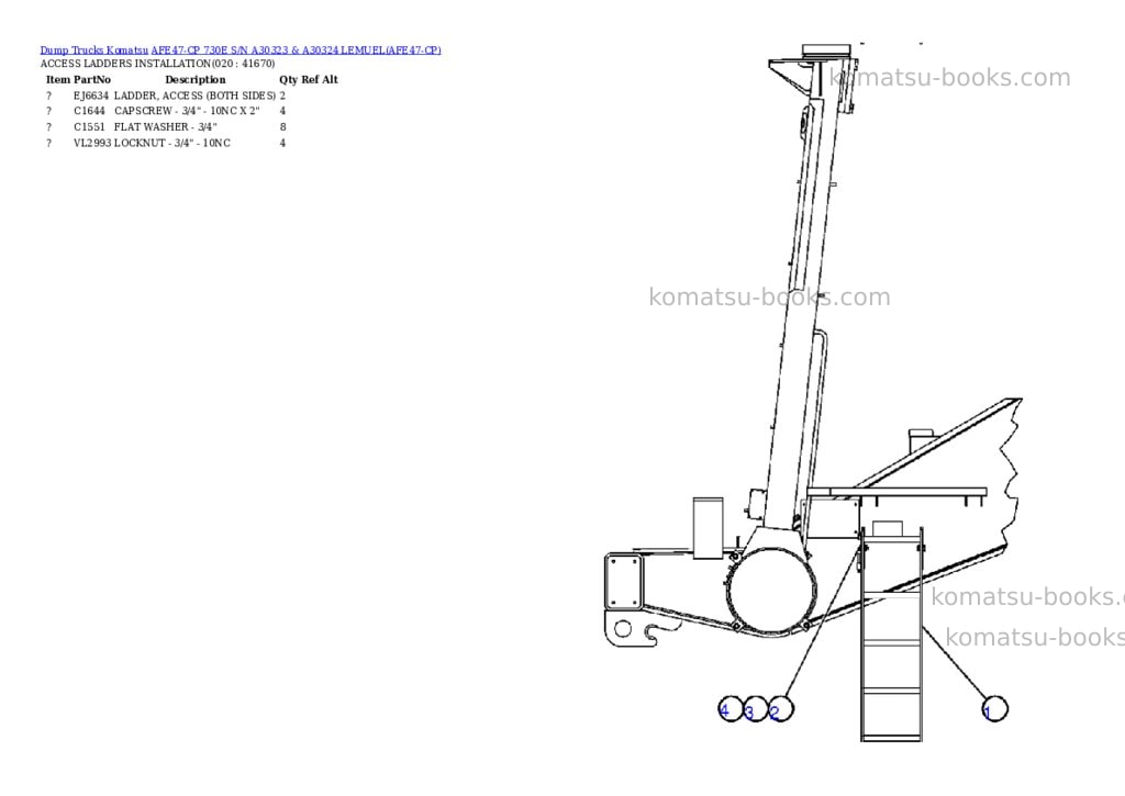 Komatsu afe47-cp 730e s/n a30323 & a30324 lemuel Parts catalog cover Page 10
