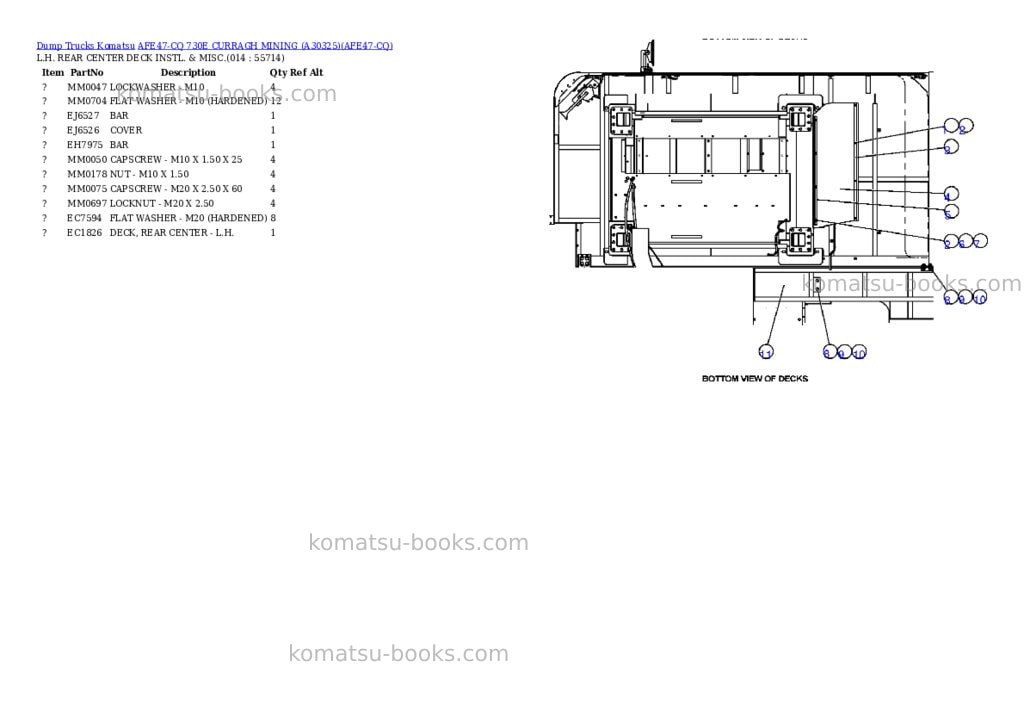Komatsu afe47-cq 730e curragh mining a30325 Parts catalog cover Page 7 Komatsu afe47-cq 730e curragh mining a30325 Parts catalog cover Page 7