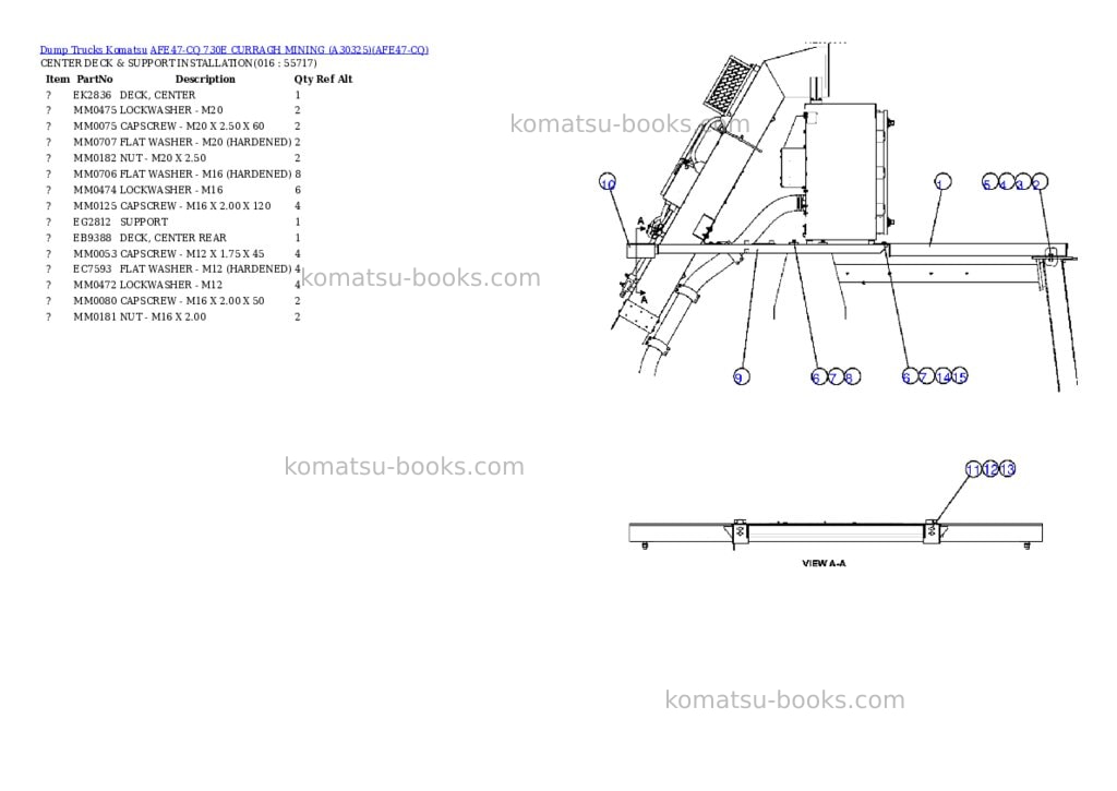 Komatsu afe47-cq 730e curragh mining a30325 Parts catalog cover Page 8 Komatsu afe47-cq 730e curragh mining a30325 Parts catalog cover Page 8