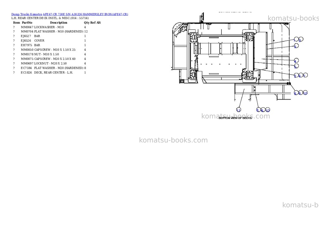 Komatsu afe47-cr 730e s/n a30326 hammersley iron Parts catalog cover Page 7