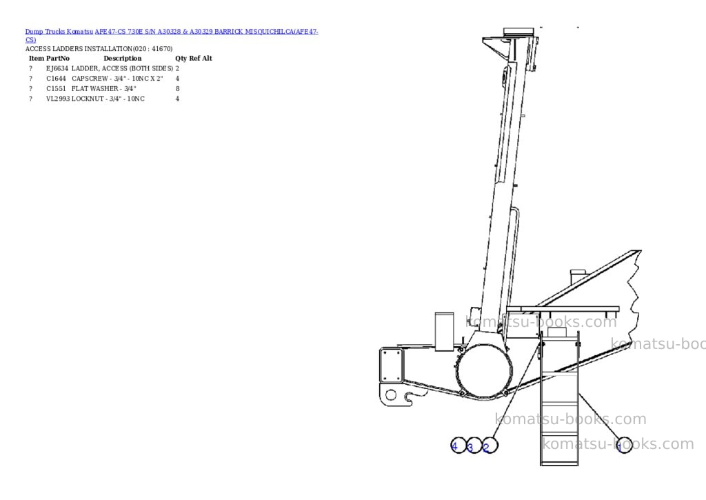 Komatsu afe47-cs 730e s/n a30328 & a30329 barrick misquichilca Parts catalog cover Page 10 Komatsu afe47-cs 730e s/n a30328 & a30329 barrick misquichilca Parts catalog cover Page 10