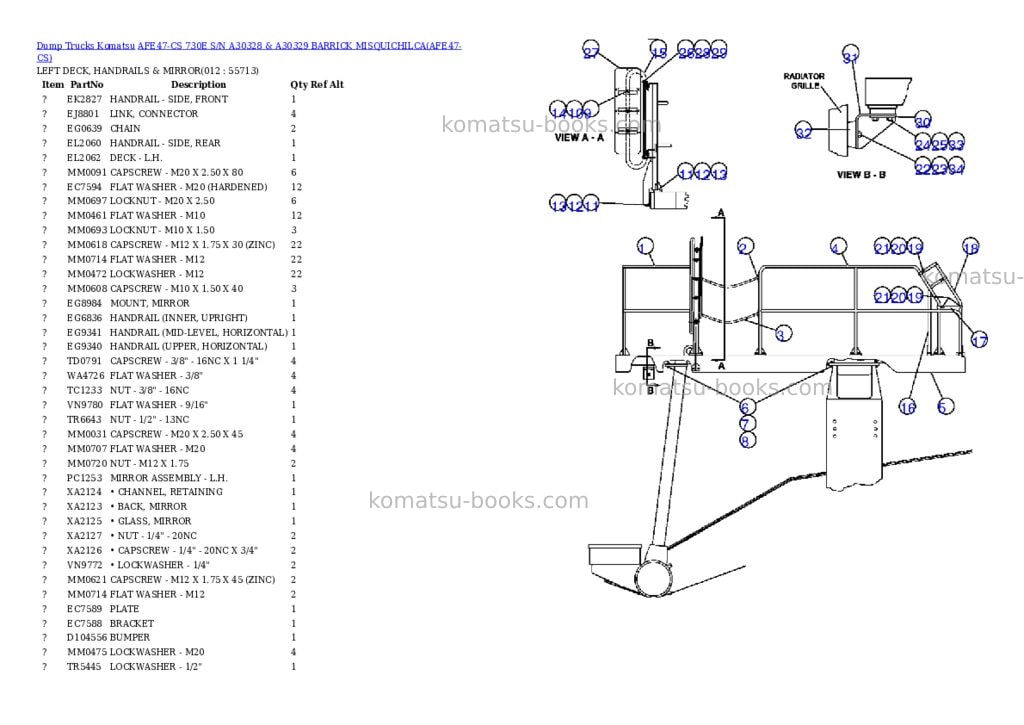 Komatsu afe47-cs 730e s/n a30328 & a30329 barrick misquichilca Parts catalog cover Page 6 Komatsu afe47-cs 730e s/n a30328 & a30329 barrick misquichilca Parts catalog cover Page 6