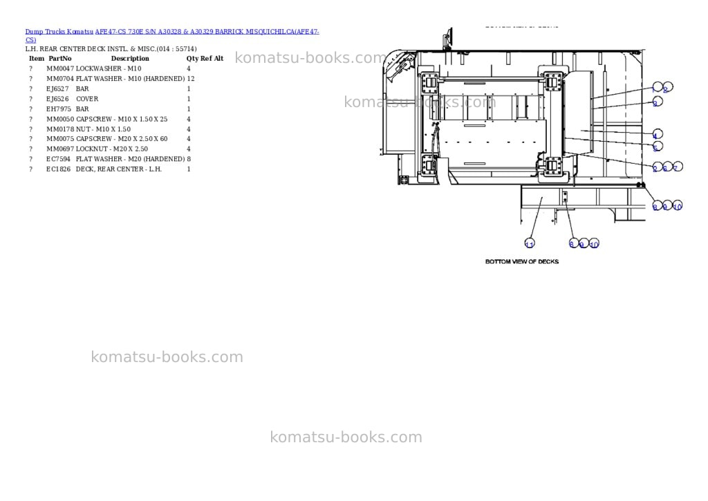 Komatsu afe47-cs 730e s/n a30328 & a30329 barrick misquichilca Parts catalog cover Page 7 Komatsu afe47-cs 730e s/n a30328 & a30329 barrick misquichilca Parts catalog cover Page 7