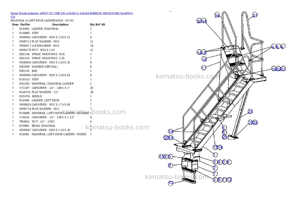 Komatsu afe47-cs 730e s/n a30328 & a30329 barrick misquichilca Parts catalog cover Page 9 Komatsu afe47-cs 730e s/n a30328 & a30329 barrick misquichilca Parts catalog cover Page 9
