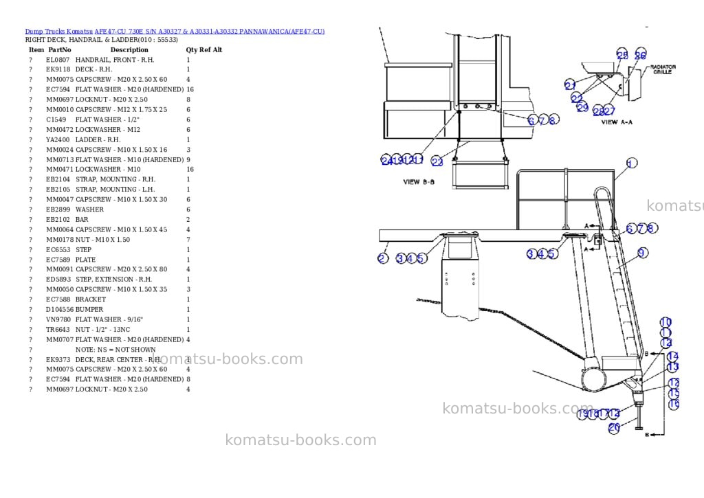 Komatsu afe47-cu 730e s/n a30327 & a30331-a30332 pannawanica Parts catalog cover Page 5 Komatsu afe47-cu 730e s/n a30327 & a30331-a30332 pannawanica Parts catalog cover Page 5