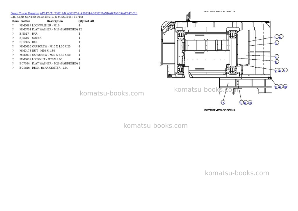 Komatsu afe47-cu 730e s/n a30327 & a30331-a30332 pannawanica Parts catalog cover Page 7 Komatsu afe47-cu 730e s/n a30327 & a30331-a30332 pannawanica Parts catalog cover Page 7