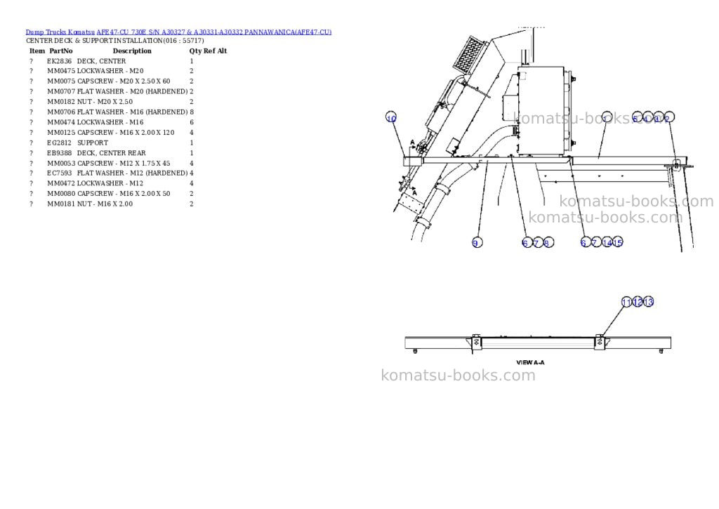 Komatsu afe47-cu 730e s/n a30327 & a30331-a30332 pannawanica Parts catalog cover Page 8 Komatsu afe47-cu 730e s/n a30327 & a30331-a30332 pannawanica Parts catalog cover Page 8