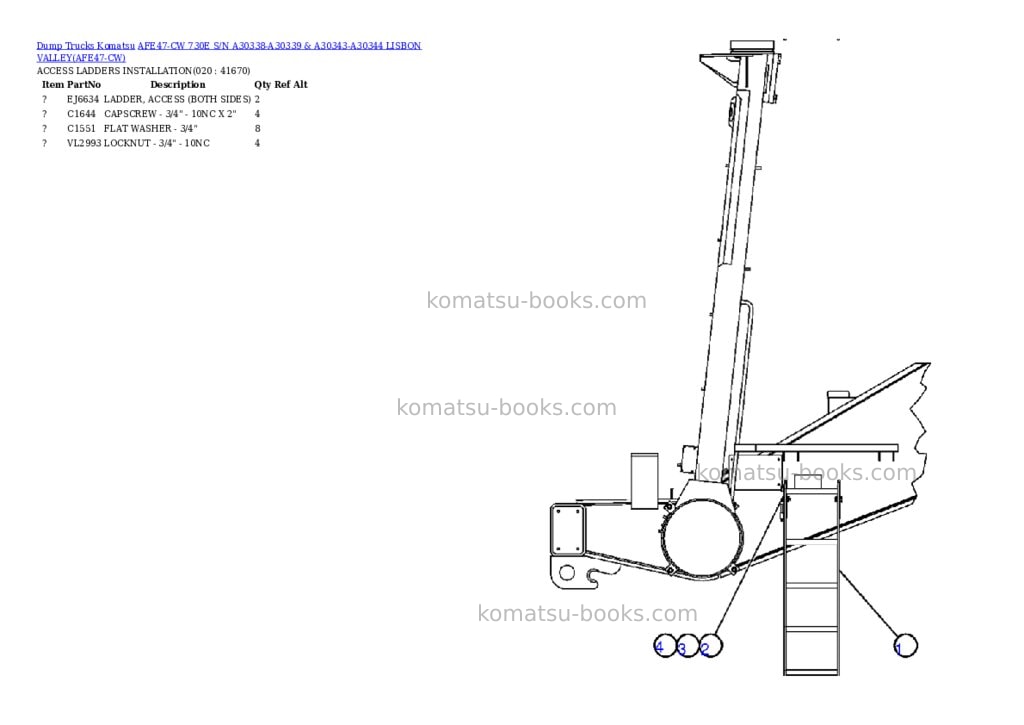 Komatsu afe47-cw 730e s/n a30338-a30339 & a30343-a30344 lisbon valley Parts catalog cover Page 10 Komatsu afe47-cw 730e s/n a30338-a30339 & a30343-a30344 lisbon valley Parts catalog cover Page 10